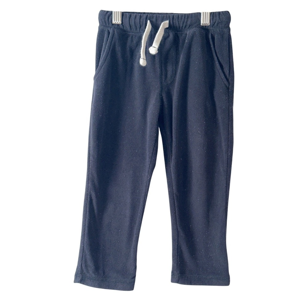 Carters Toddler Fleece Pull-On Pants 3T Black With Drawstring‎ & Pockets